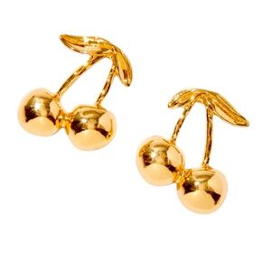 Gold-Tone Cherry Drop Earrings - NWT